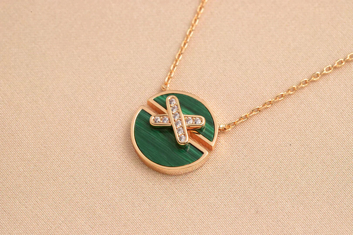 [LORA]JEUX DE ROSE GOLD DIAMOND NECKLACE