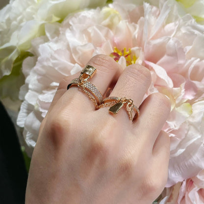 [LORA]HM KELLY CLOCHETTE DOUBLE RING IN  WITH DIAMONDS