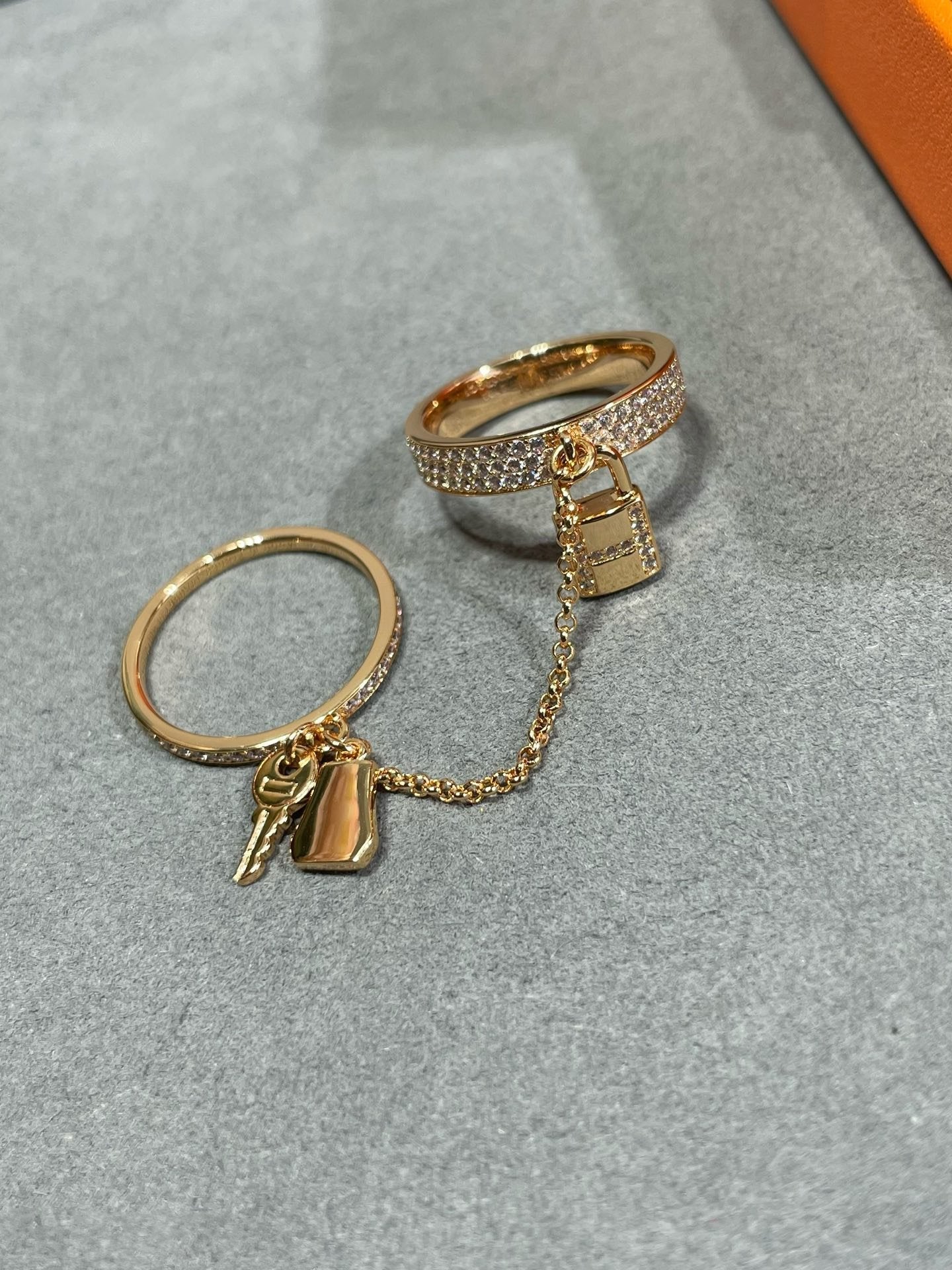[LORA]HM KELLY CLOCHETTE DOUBLE RING IN  WITH DIAMONDS