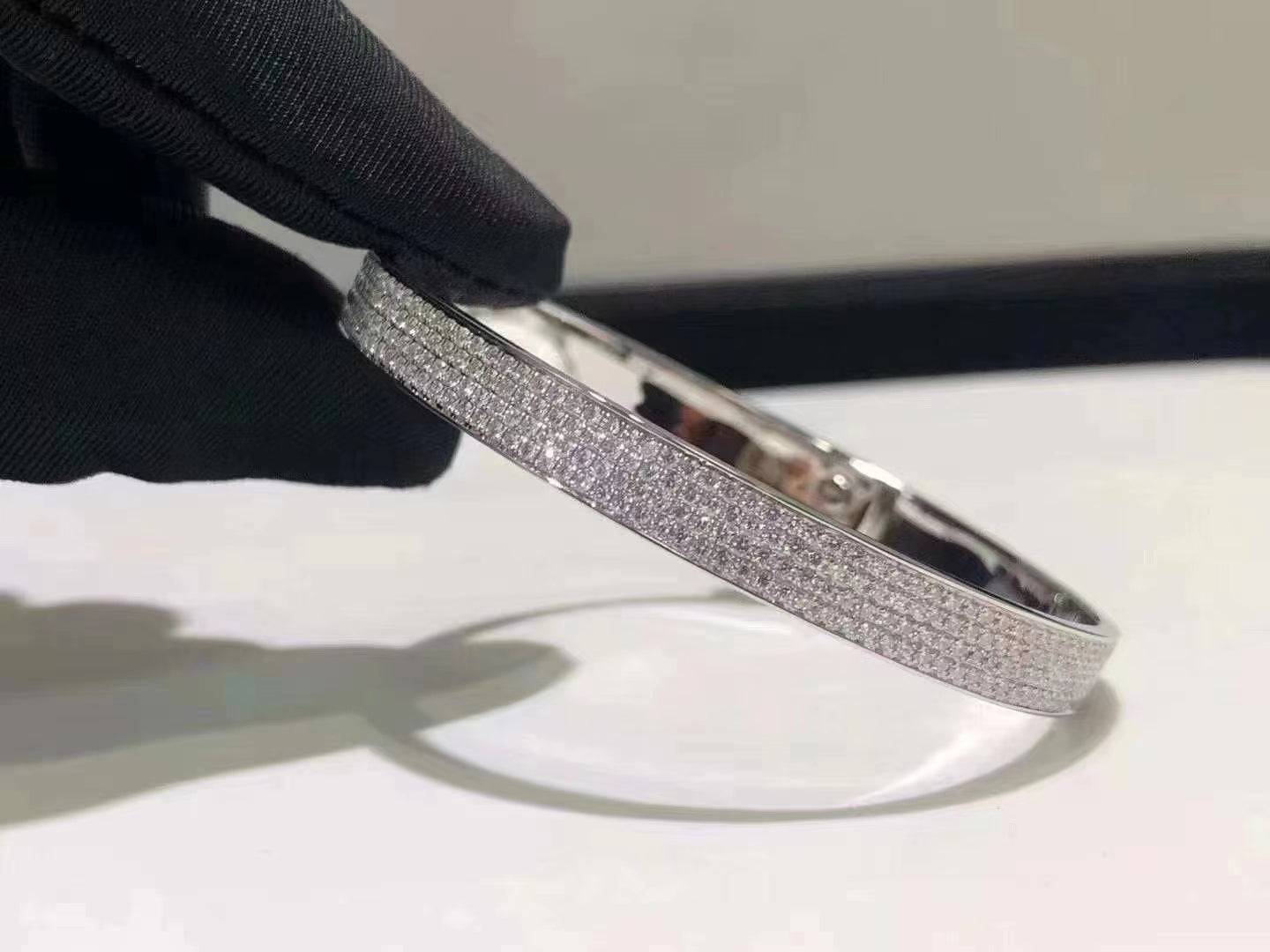 [LORA]HM KELLY BRACELET IN SILVER AND FULL PAVE DIAMOND