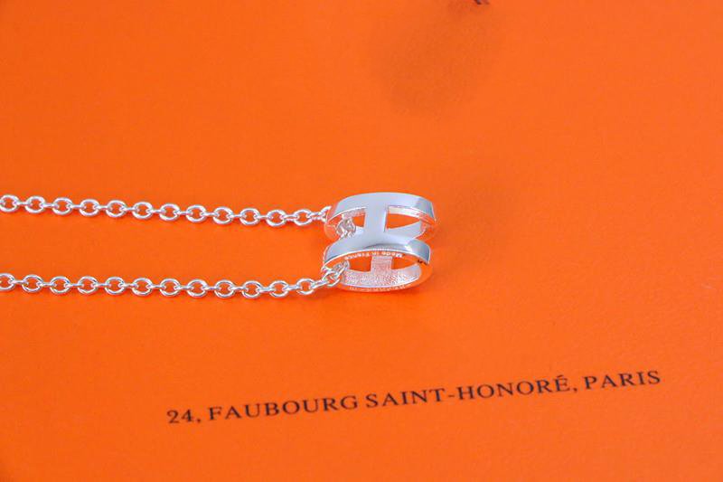 [LORA]HM NECKLACE H LETTER OVAL SERIES