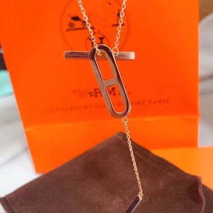 [LORA]HM NECKLACE PLATINUM ROSE GOLD DIAMOND