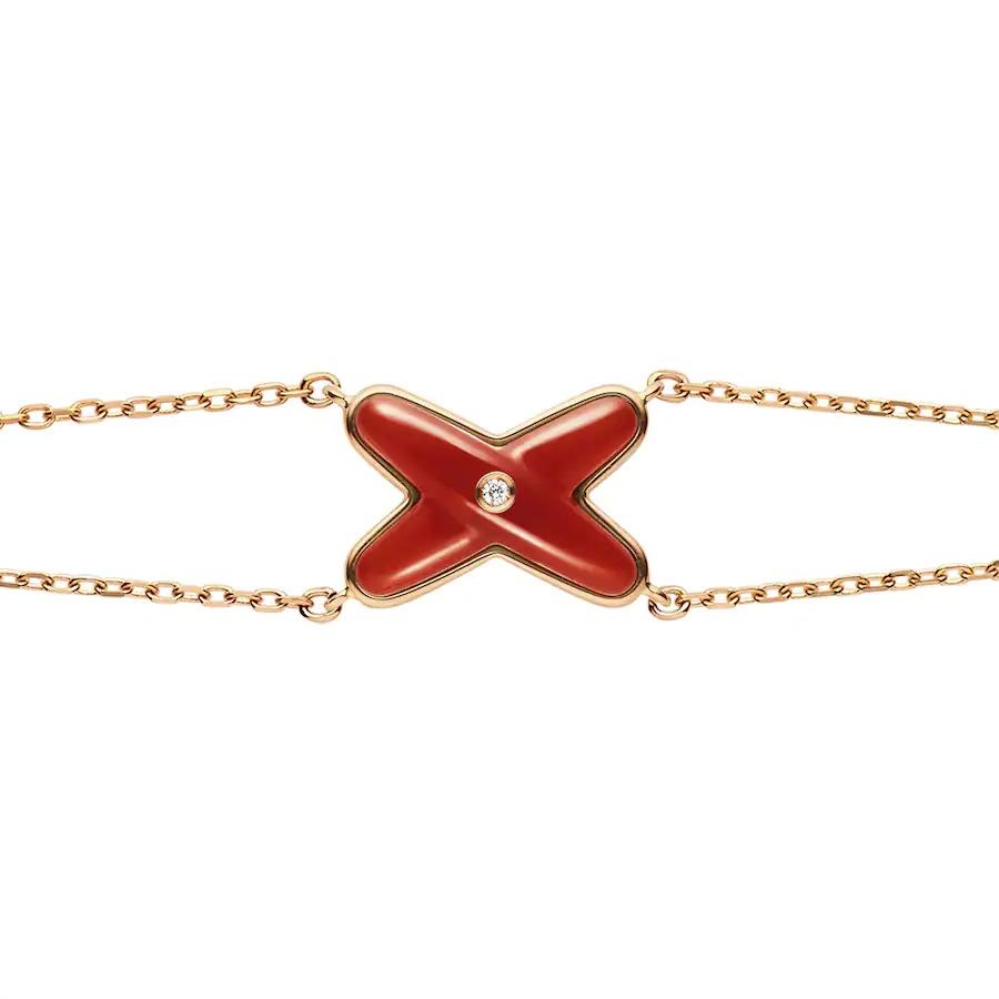 [LORA]JEUX BRACELET CARNELIAN PINK GOLD 1 DIAMOND