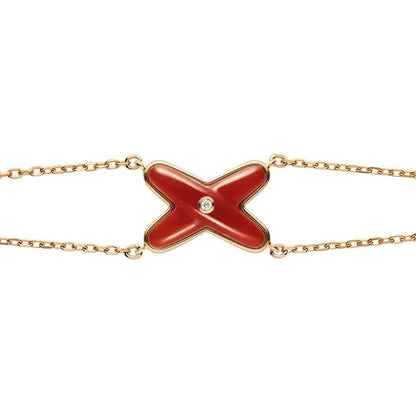 [LORA]JEUX BRACELET CARNELIAN PINK GOLD 1 DIAMOND