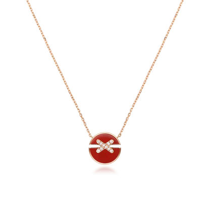 [LORA]JEUX DE ROSE GOLD DIAMOND NECKLACE