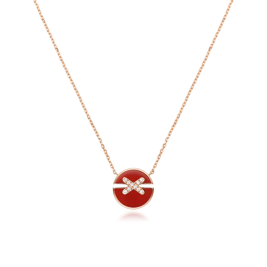 [LORA]JEUX DE ROSE GOLD DIAMOND NECKLACE