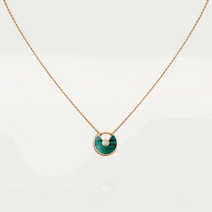 [LORA]AMULETTE ROSE GOLD MALACHITE NECKLACE