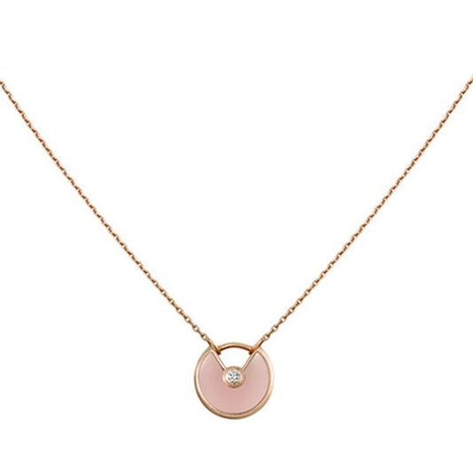 [LORA]AMULETTE ROSE GOLD PINK MOP NECKLACE