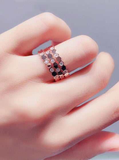 [LORA]BEE LOVE RING PINK GOLD DIAMOND
