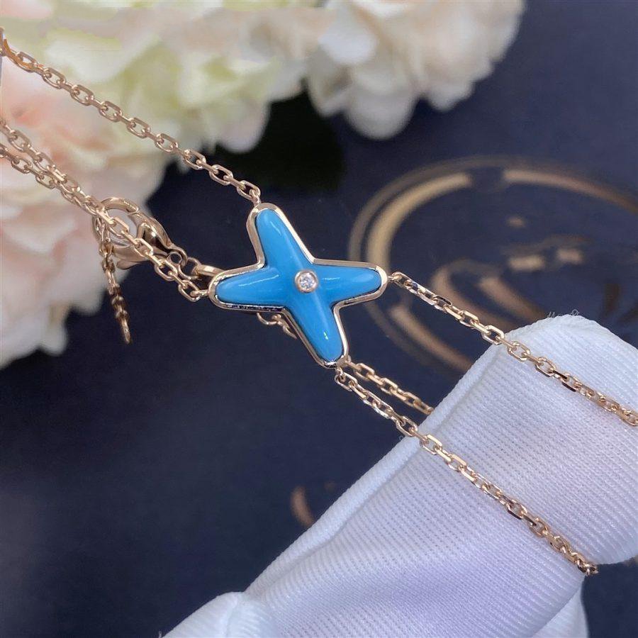[LORA]JEUX BRACELET TURQUOISE PINK GOLD 1 DIAMOND