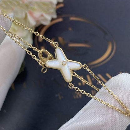 [LORA]JEUX BRACELET WHITE MOP GOLD 1 DIAMOND