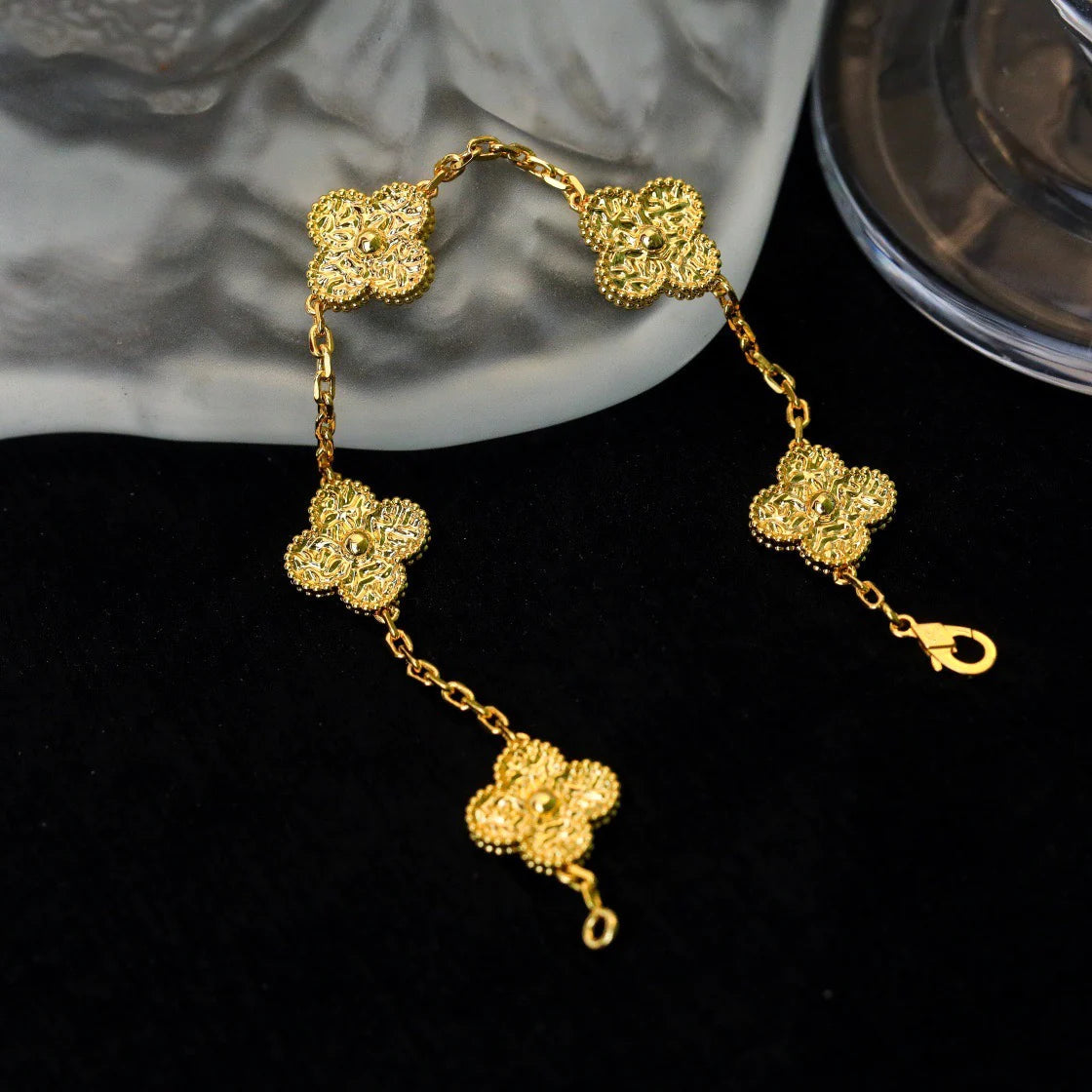 [LORA]CLOVER 5 MOTIFS BRONZING BRACELET