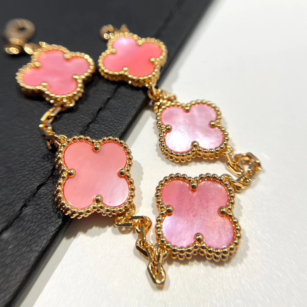 [LORA]CLOVER 5 PINK MOP BRACELET