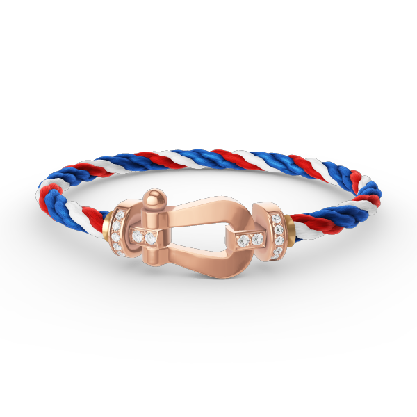[LORA]FORCE LARGE HORSESHOE HALF DIAMOND BRACELET ROSE GOLD