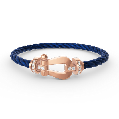 [LORA]FORCE LARGE HORSESHOE HALF DIAMOND BRACELET ROSE GOLD