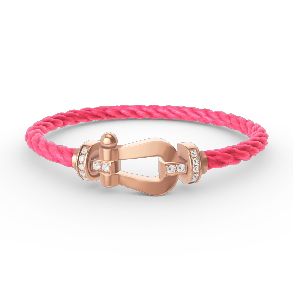 [LORA]FORCE LARGE HORSESHOE HALF DIAMOND BRACELET ROSE GOLD