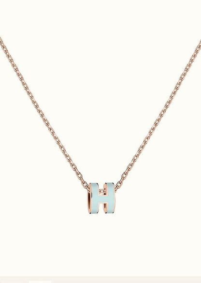 [LORA]POP H LIGHT BLUE NECKLACE