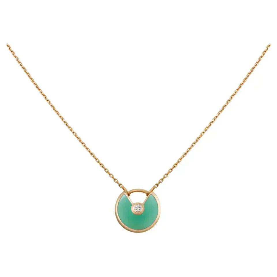 [LORA]AMULETTE GOLD MALACHITE NECKLACE