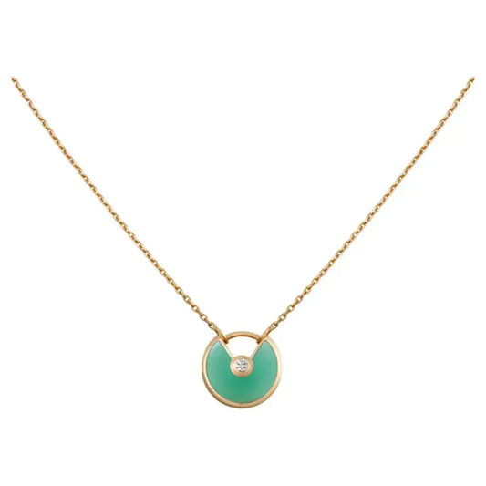 [LORA]AMULETTE GOLD MALACHITE NECKLACE