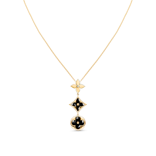 [LORA]STAR AND SUN ONYX PINK GOLD NECKLACE