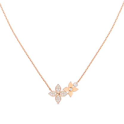 [LORA]STAR BLOSSOM NECKLACE PINK GOLD DIAMONDS