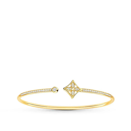 [LORA]IDYLLE GOLD OPEN BRACELET DIAMOND PAVED