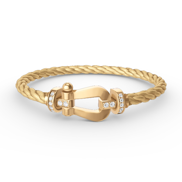 [LORA]FORCE LARGE HORSESHOE HALF DIAMOND BRACELET GOLD