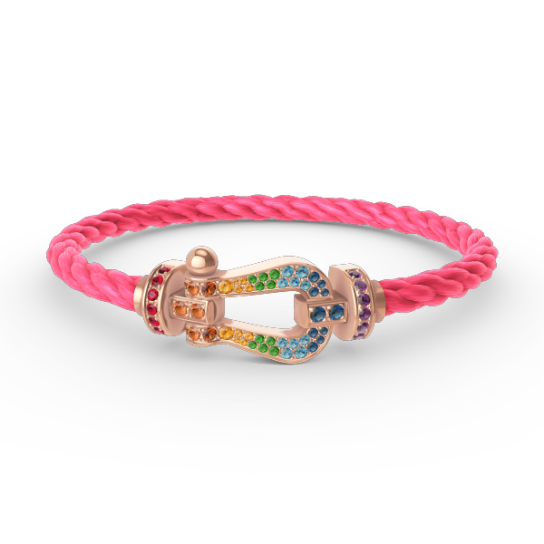 [LORA]FORCE LARGE HORSESHOE  COLORED DIAMOND BRACELET ROSE GOLD