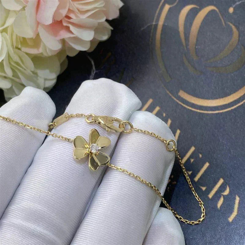[LORA]FRIVOLE GOLD FLOWER PINK MALACHITE BRACELET