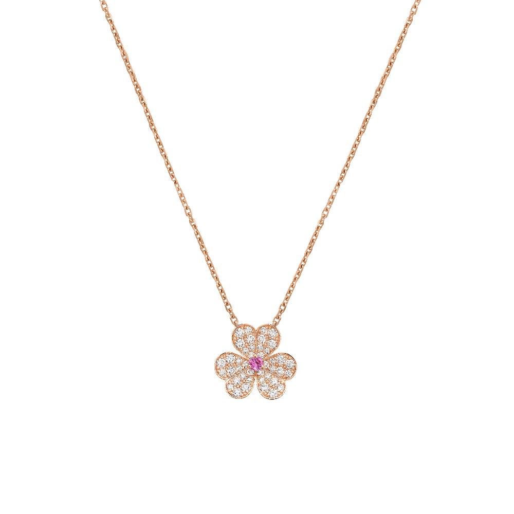 [LORA]FRIVOLE ROSE GOLD FLOWER DIAMOND NECKLACE