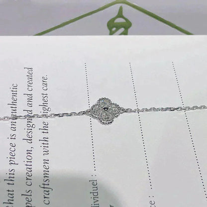 [LORA]CLOVER  SINGLE FLOWER BRACELET SILVER