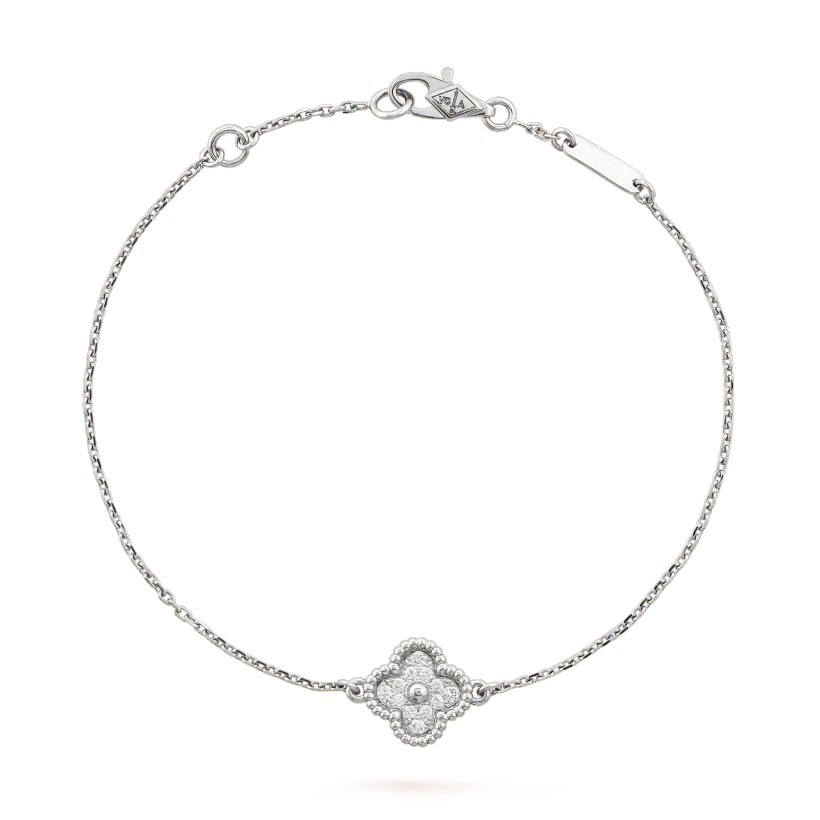 [LORA]CLOVER  SINGLE FLOWER BRACELET SILVER
