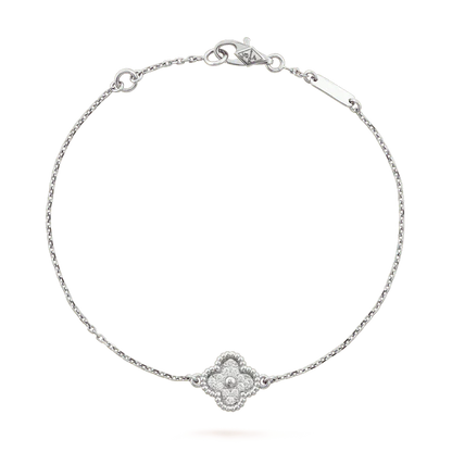 [LORA]CLOVER  SINGLE FLOWER BRACELET SILVER