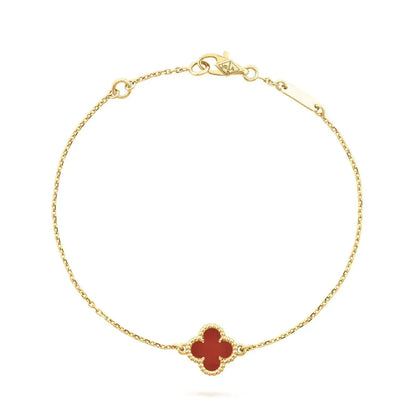 [LORA]CLOVER  CARNELIAN SINGLE FLOWER BRACELET