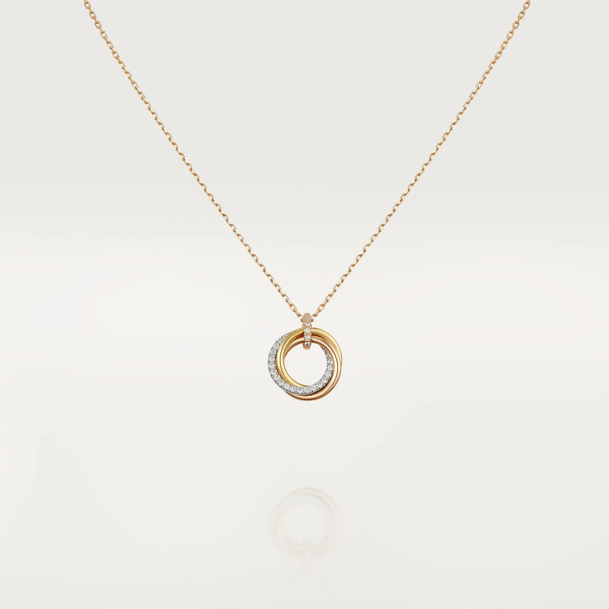 [LORA]TRINITY NECKLACE SILVER GOLD PINK GOLD DIAMONDS