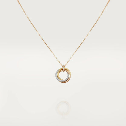 [LORA]TRINITY NECKLACE SILVER GOLD PINK GOLD DIAMONDS