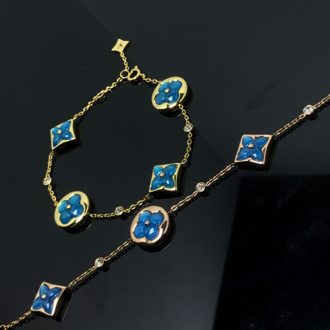 [LORA]STAR AND SUN 4 MOTIF BLUE BRACELET