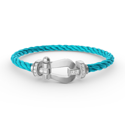 [LORA]FORCE LARGE HORSESHOE HALF DIAMOND BRACELET SILVER