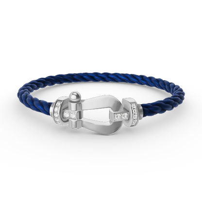 [LORA]FORCE LARGE HORSESHOE HALF DIAMOND BRACELET SILVER
