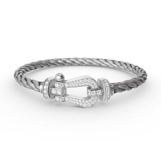 [LORA]FORCE LARGE HORSESHOE FULL DIAMOND BRACELET SILVER